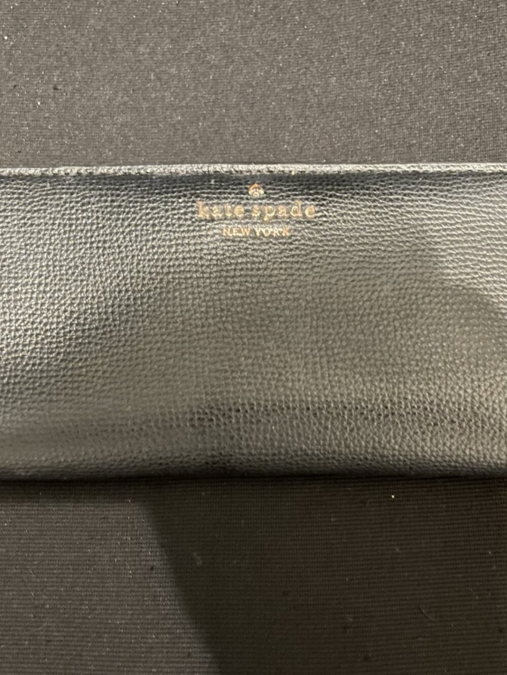Kate Spade Black Pebbled Leather Large Continental Bi-fold Wallet